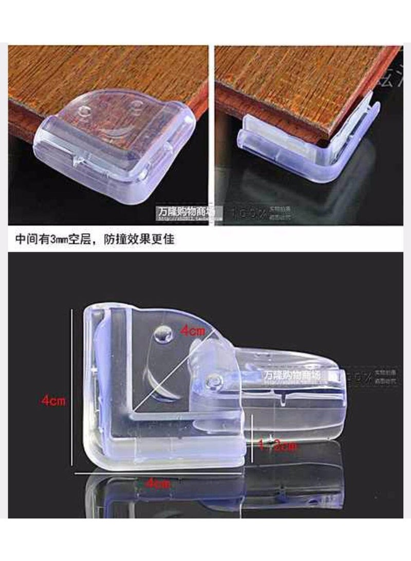 واقيات للحواف والزوايا مقاومة للصدمات من السيليكون للترابيزات والادراج لحماية الاطفال والرضع شكل L، شفافة وذاتية اللصق، 8 قطع H - Image 3